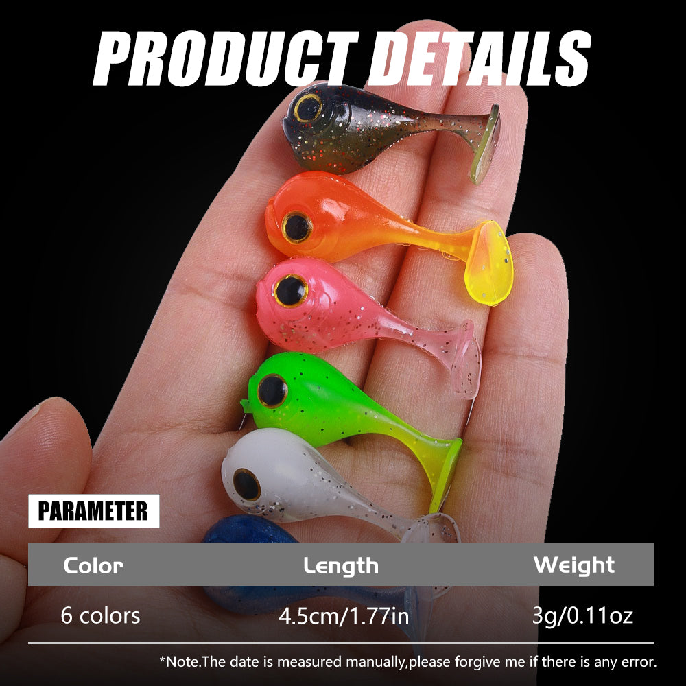 4.5cm Big Head Soft Lures, 10pcs/bag