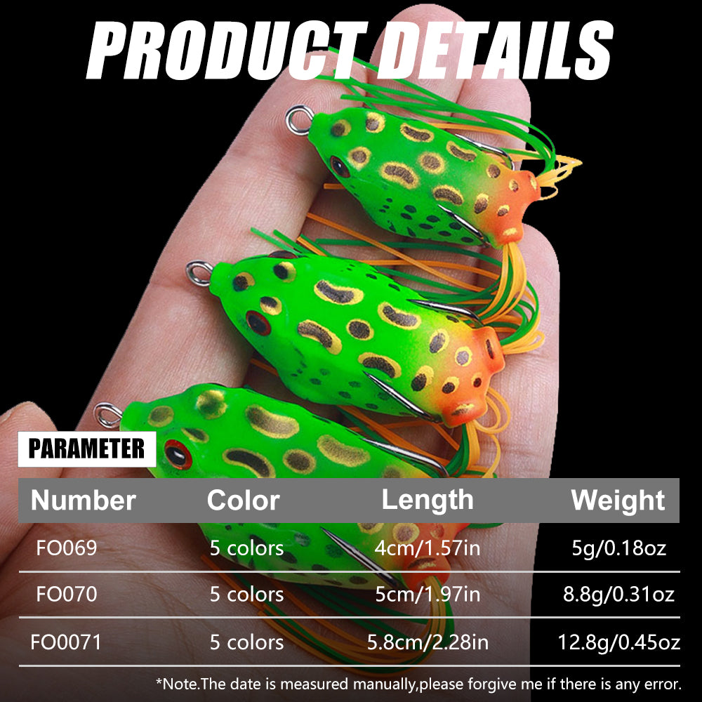 5.0G 12.8G Topwater Frog Lures