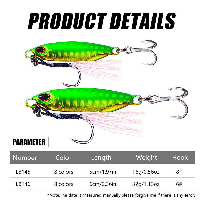 16G 32G Slow Sinking Lead Jigging Lure