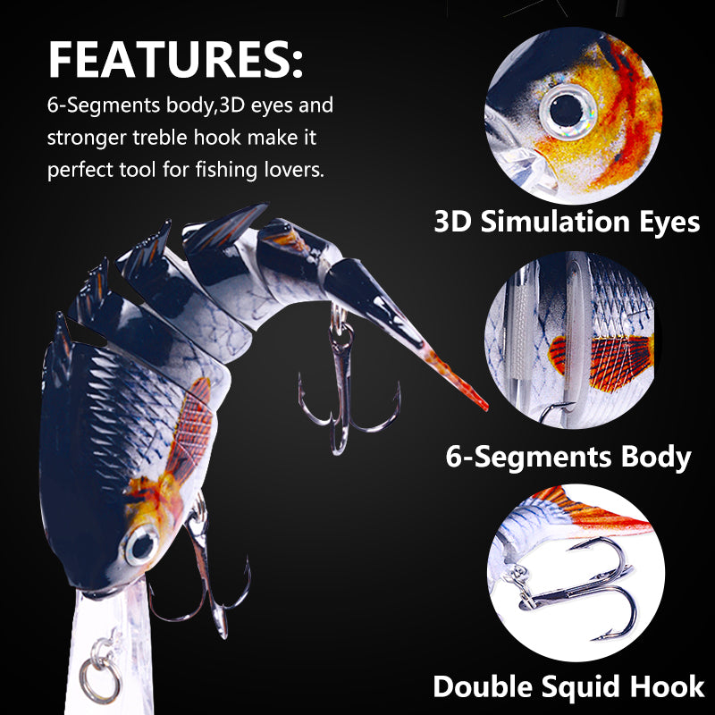 10CM 16.5G 8 Segments Jointed Bait