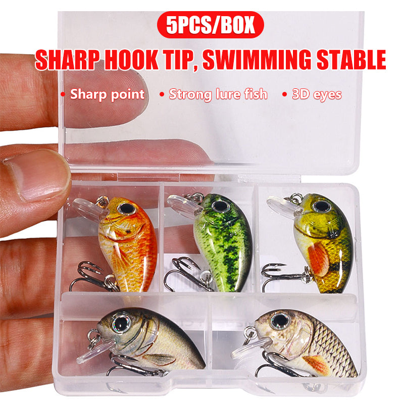 2.8CM 2G Crankbait Kits 5PCS Set