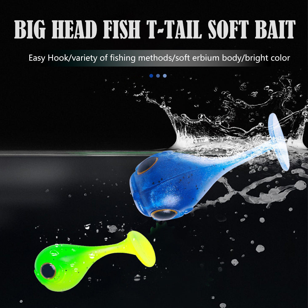 4.5cm Big Head Soft Lures, 10pcs/bag