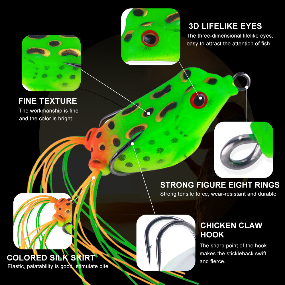 5.0G 12.8G Topwater Frog Lures