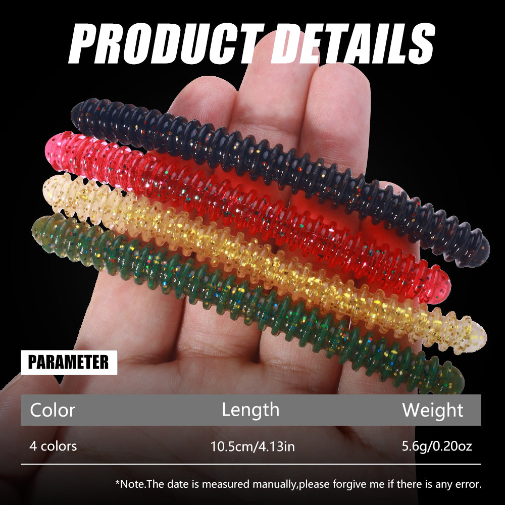 10.5CM 5.6G Worms Soft Lure 6pcs/Bag