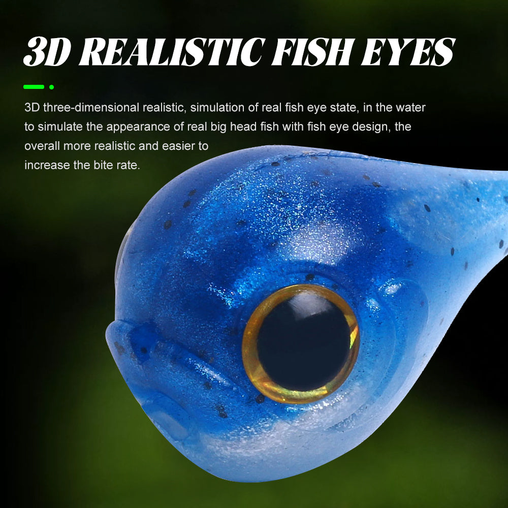 4.5cm Big Head Soft Lures, 10pcs/bag