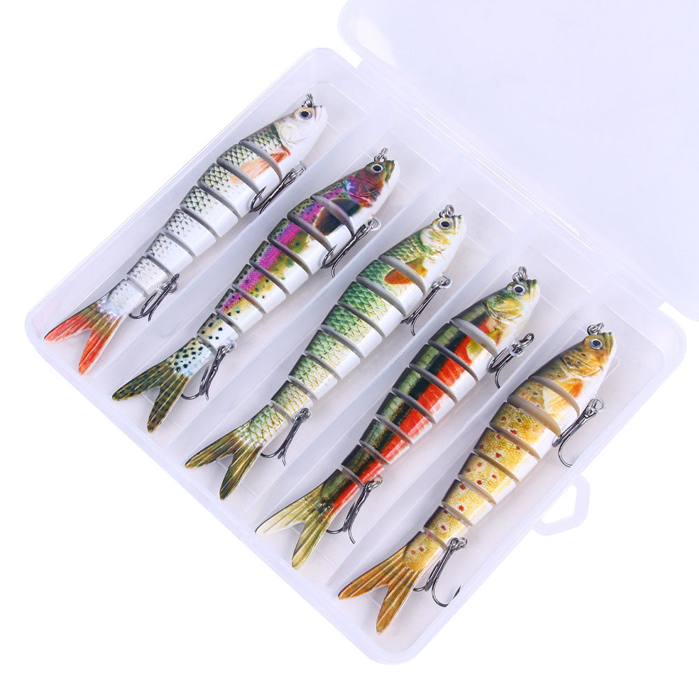 HENGJIA 13.7cm 27g 8 Segments Swimbait 5pcs/set for Bass Trout