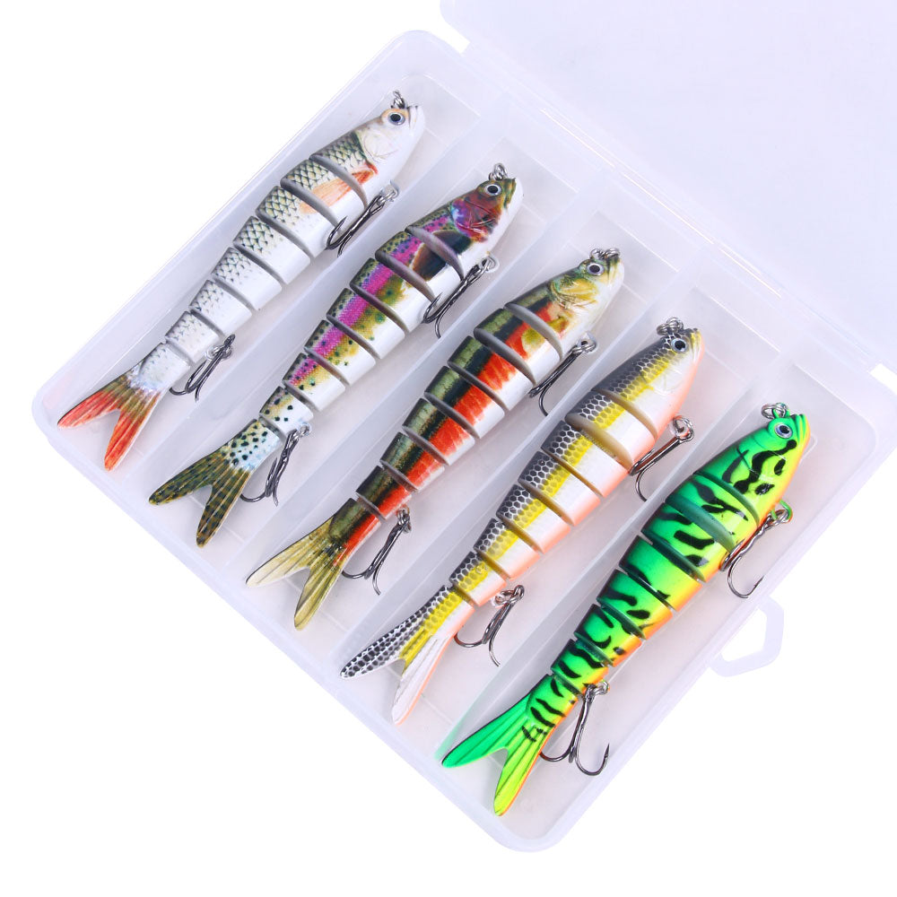 HENGJIA 13.7cm 27g 8 Segments Swimbait 5pcs/set for Bass Trout