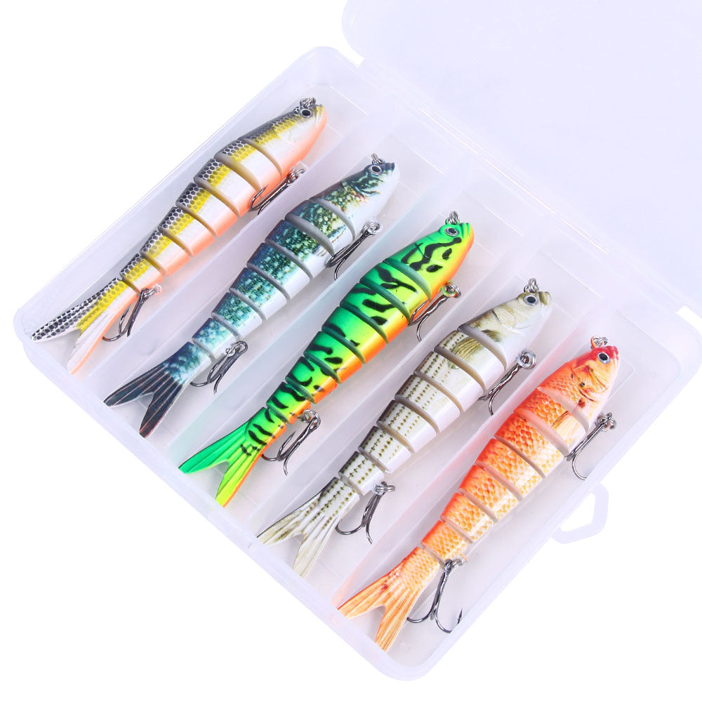 HENGJIA 13.7cm 27g 8 Segments Swimbait 5pcs/set for Bass Trout
