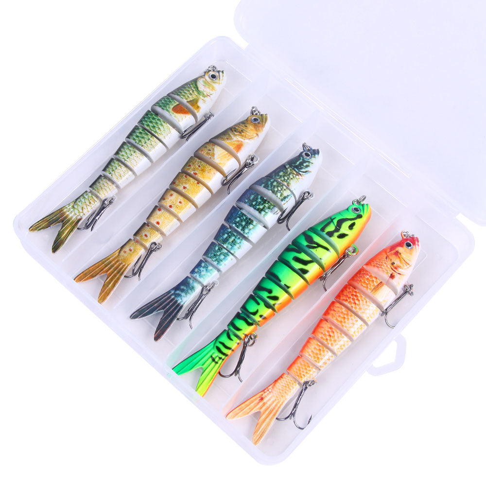 HENGJIA 13.7cm 27g 8 Segments Swimbait 5pcs/set for Bass Trout