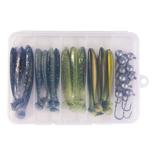 34pcs Soft Lure with Jig Head Hook Sets
