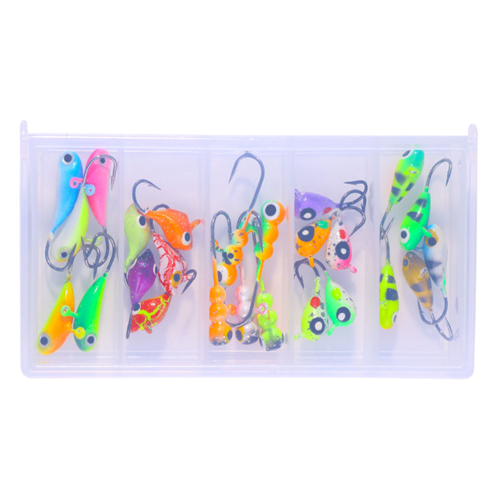 HENGJIA Ice Jig Lead Set Vertical Metal Maggots Worm Fishing Bait Lure Hook for River Lake Stream Fishing