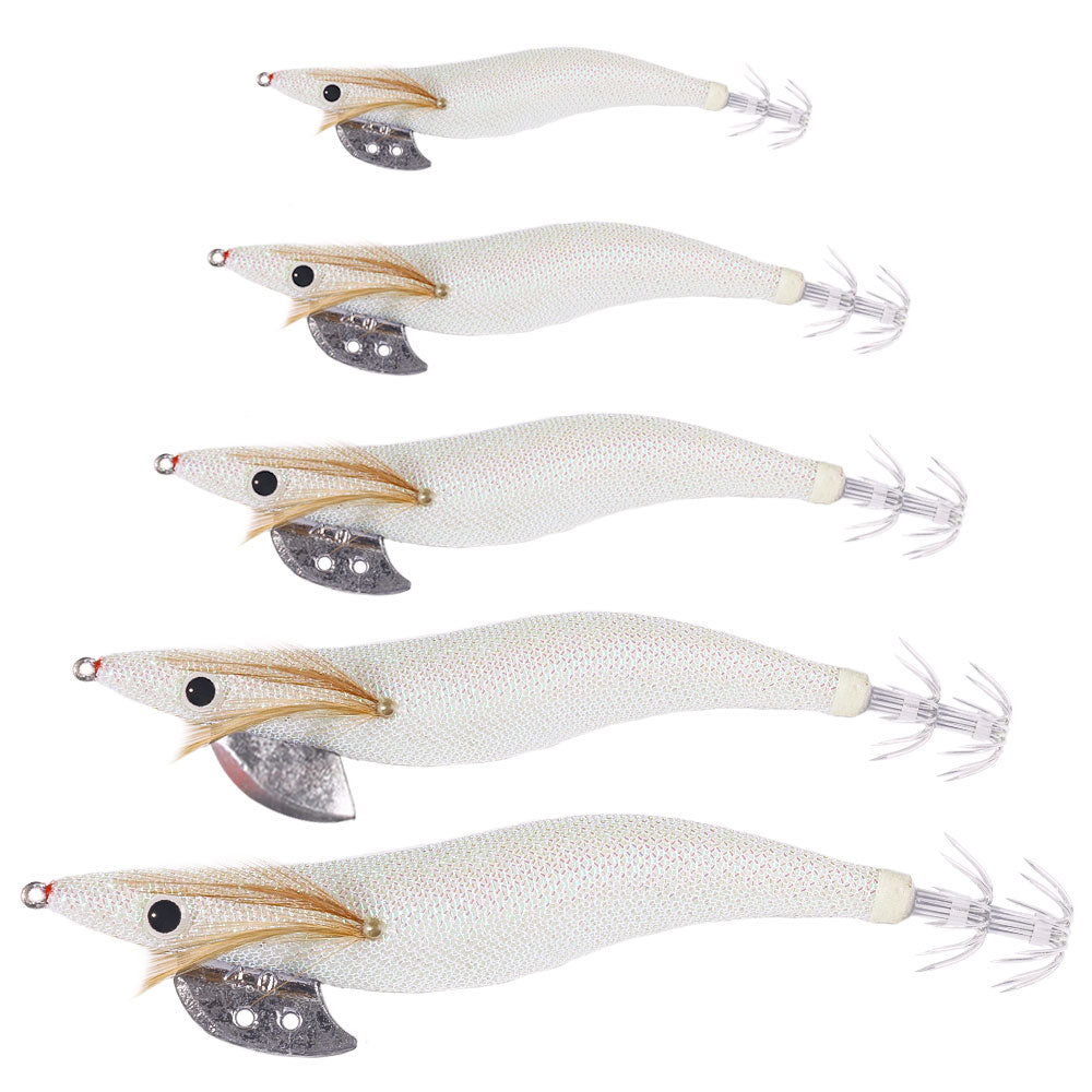 White Color Fluorescent Shrimp Jigs 2.0# 2.5# 3.0# 3.5# 4.0#