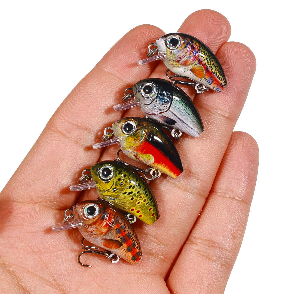 5PCS Set 2.8CM 2G HENGJIA Small Crankbait Kits