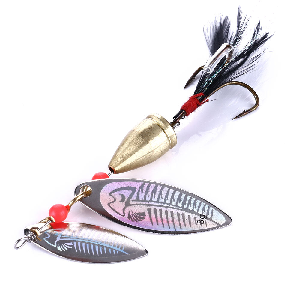 7.8CM 11G Metal Spinner Baits with Feather Tail