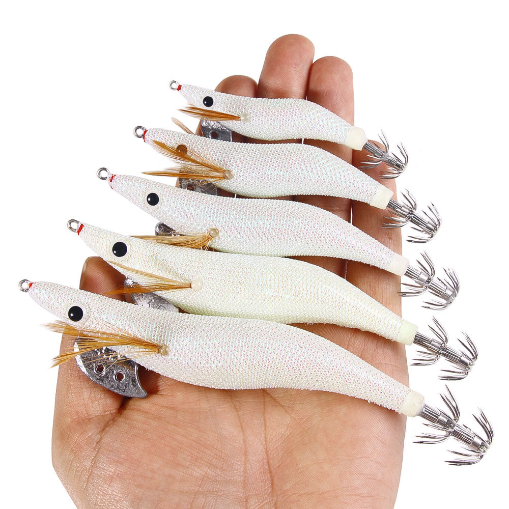 White Color Fluorescent Shrimp Jigs 2.0# 2.5# 3.0# 3.5# 4.0#