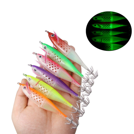 4.72inch 0.32oz Luminous Plastic Hollow Squid Jigs