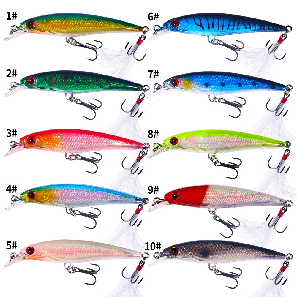 HENGJIA 9CM 6.7G Minnow Lure Bait 10pcs box set