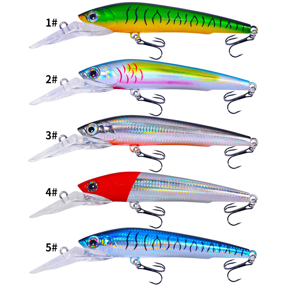 5pcs set 9.44 inch 3.35oz HENGJIA 24cm 95g Hard Plastic Minnow Lure Deep Diving Heavy Minnow Bait