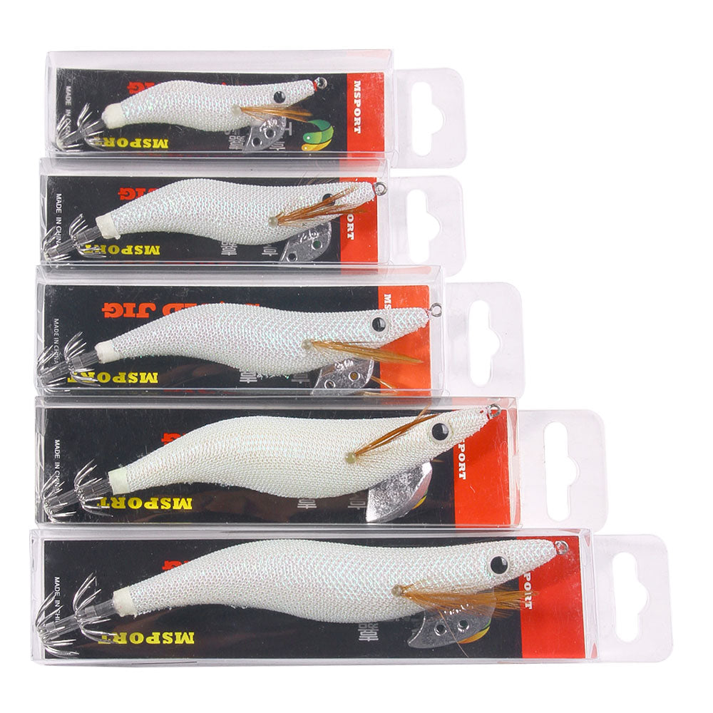 White Color Fluorescent Shrimp Jigs 2.0# 2.5# 3.0# 3.5# 4.0#