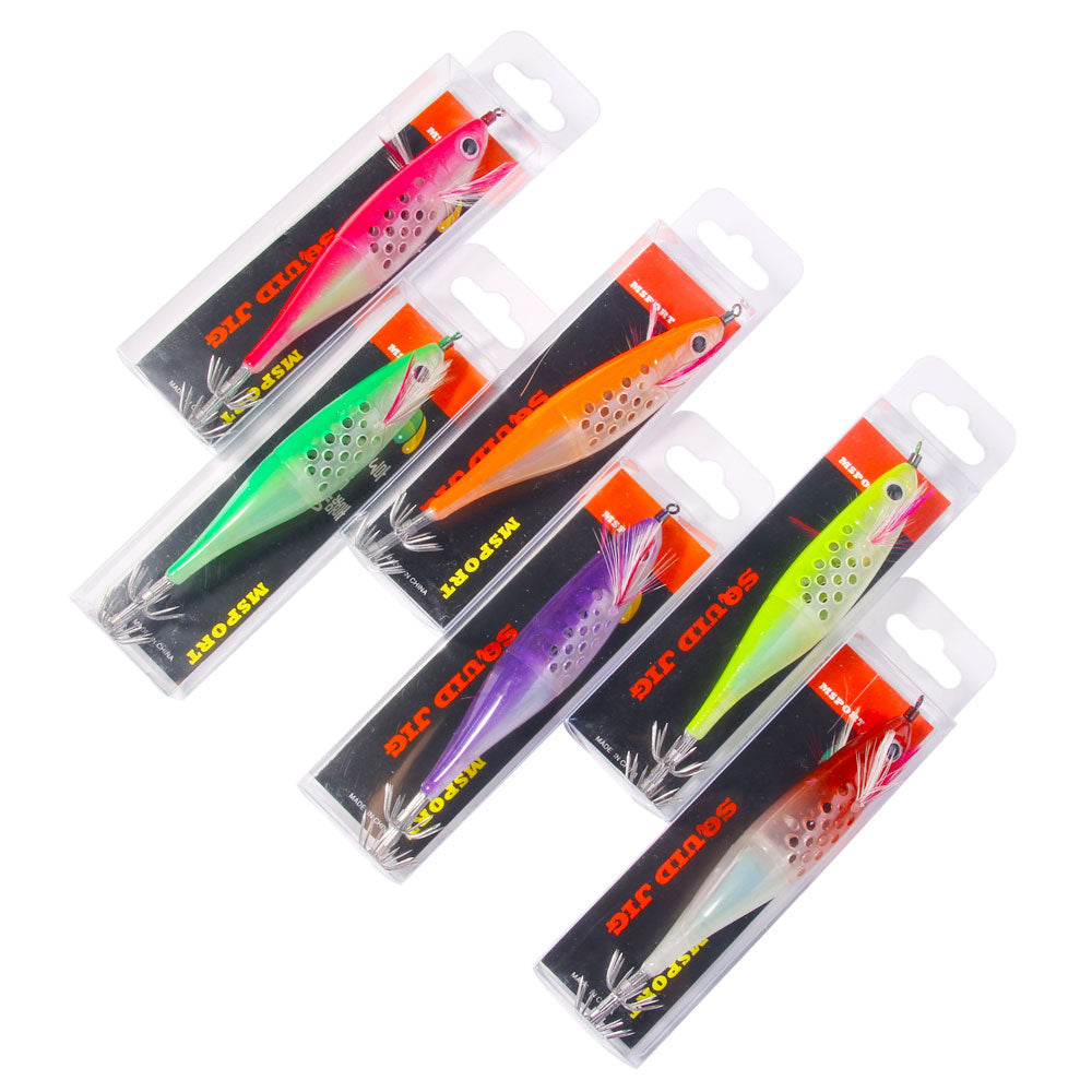 4.72inch 0.32oz Luminous Plastic Hollow Squid Jigs