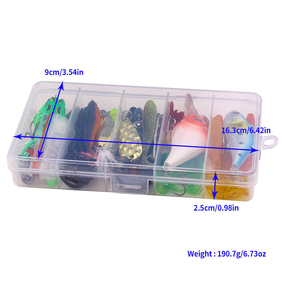 HENGJIA Soft Baits Spoon Crankbait VIB Frog Fishing Lures Set