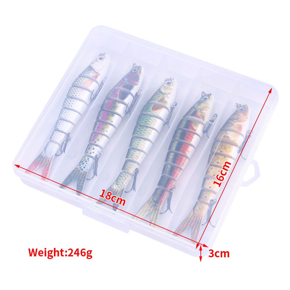 HENGJIA 13.7cm 27g 8 Segments Swimbait 5pcs/set for Bass Trout