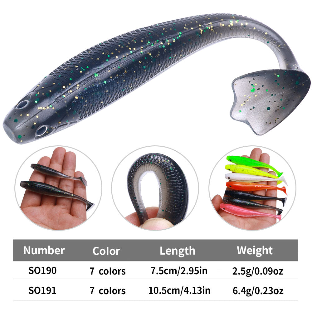 7.5CM 10.5CM Soft Minnow Bait, 6pcs/bag