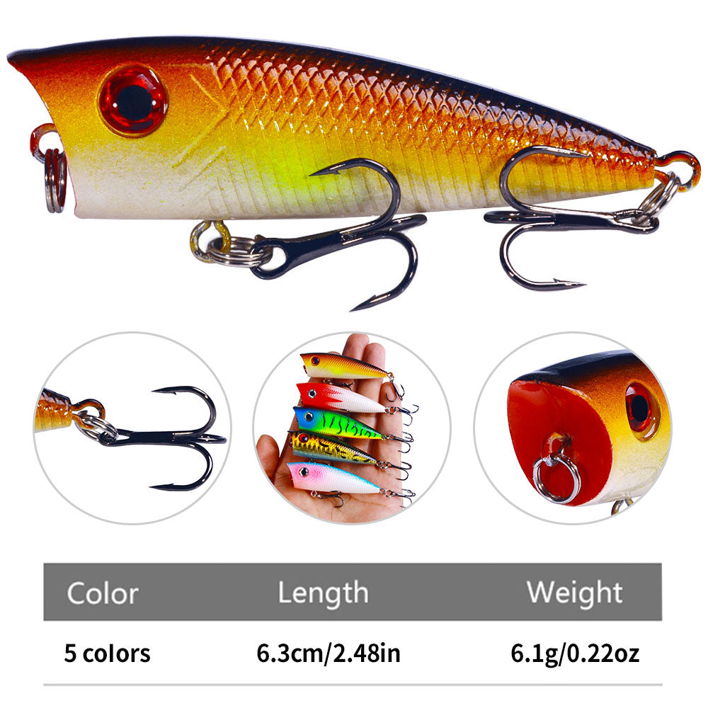 6cm 6.3g Topwater Popper Lure Bait