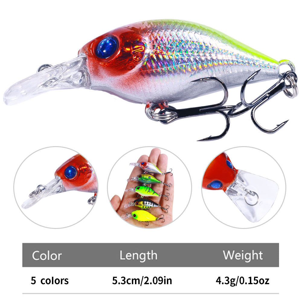 HENGJIA 4.2g 5cm 5pcs/lot Fishing Lures Plastic Crank Bait for Fishing