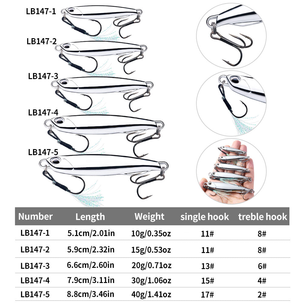 30G 40G Electroplated Metal Lead Jig Hook