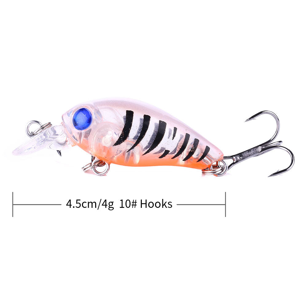 HENGJIA 5pcs box set 4.5CM/4G Topwater Small Crankbait Fishing Lures for Bass Trout