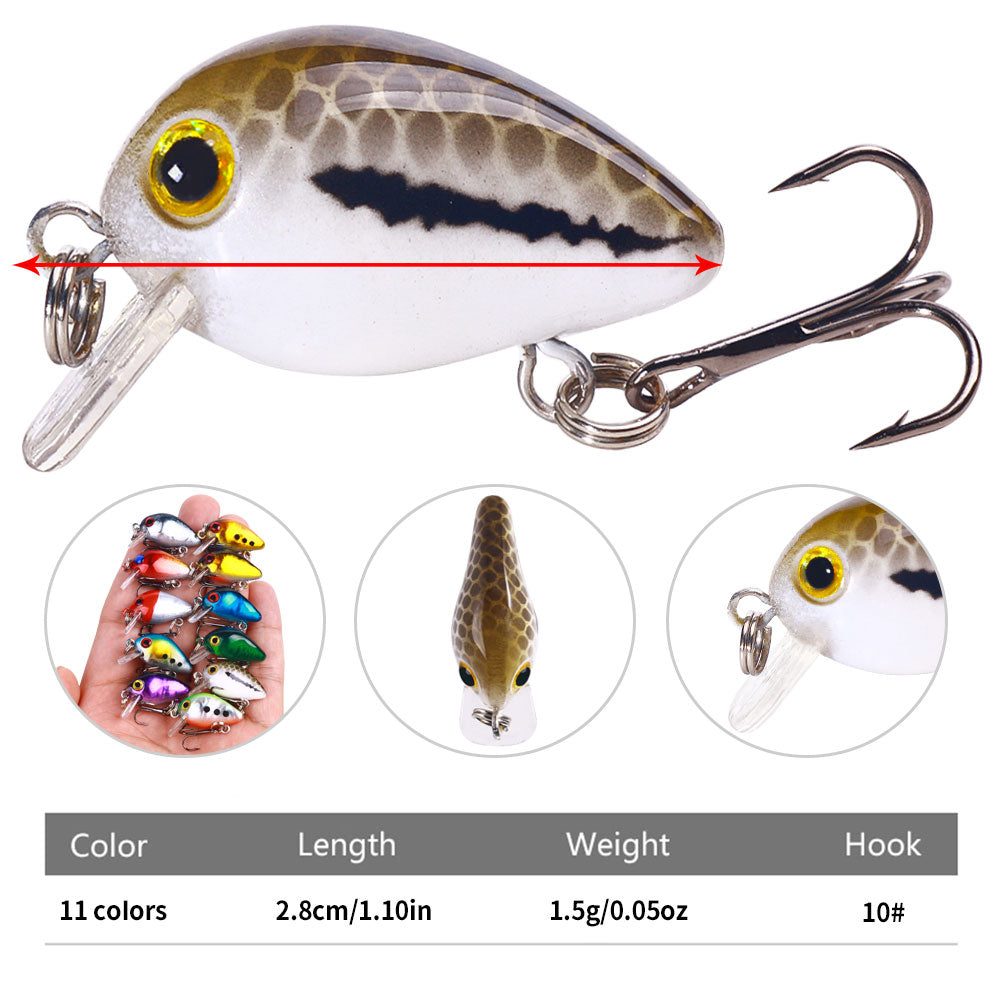 3CM 1.5G Mini Crankbait Topwater Lure