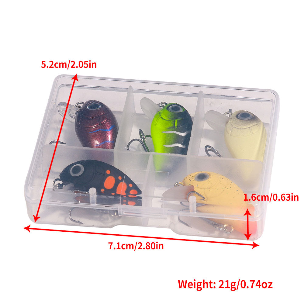 2.8CM 2G Crankbait Kits 5PCS Set