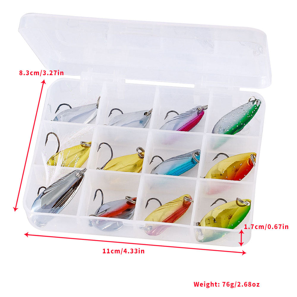 12Pcs/Set Spoons Lure Kit