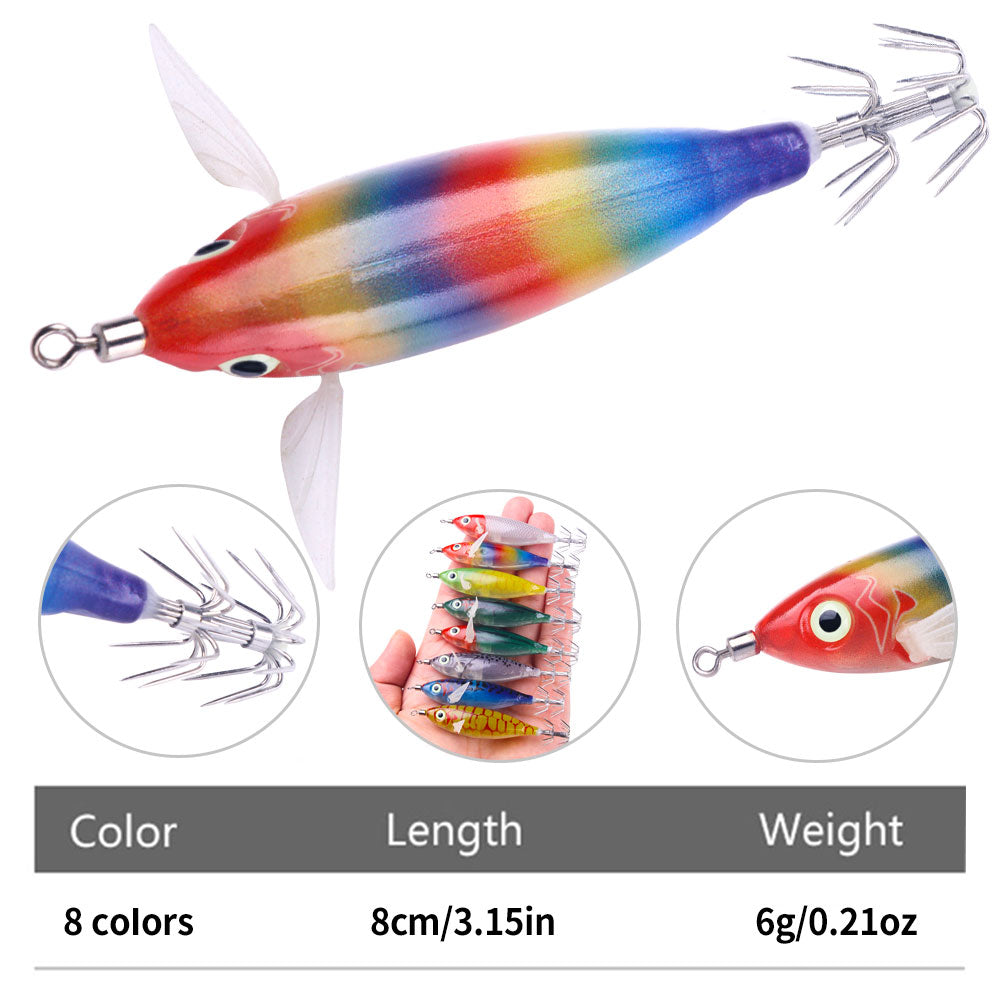 8CM 6G Luminous Squid Jig Round Body