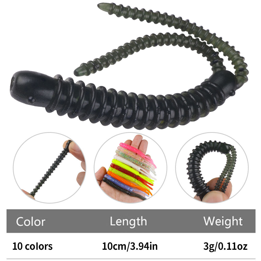 Soft Lure 10CM-3G 5pcs/bag Pesca Worm Fishing Lure