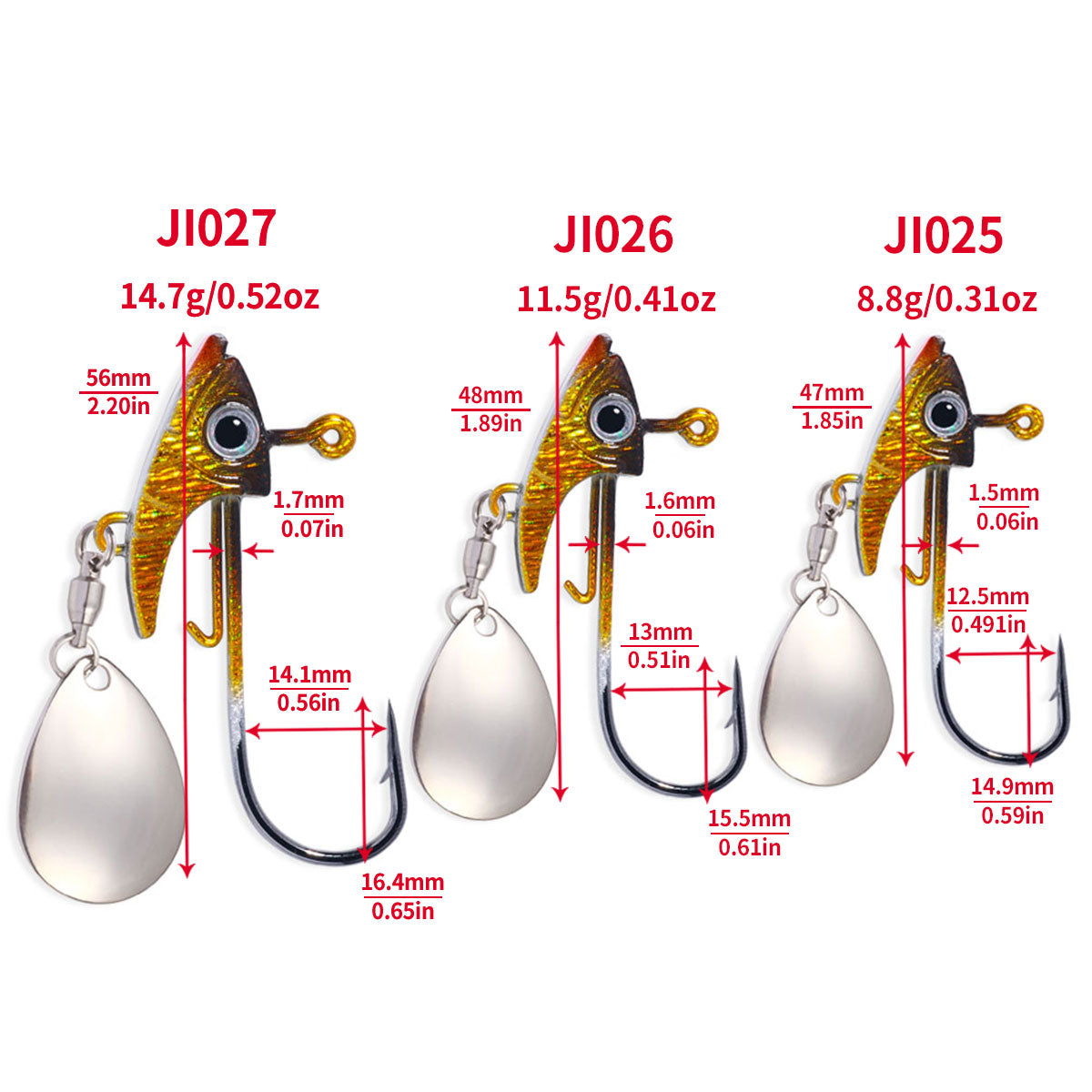5pcs set Mix Color HENGJIA 7g Metal Jig Head Hooks Barbed with Spinner Blade for Soft Worm Bait