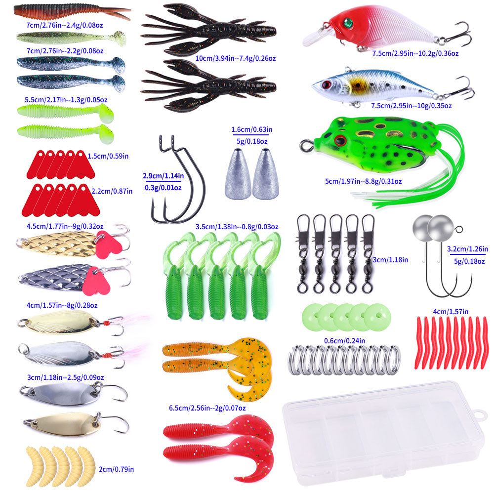 HENGJIA Soft Baits Spoon Crankbait VIB Frog Fishing Lures Set