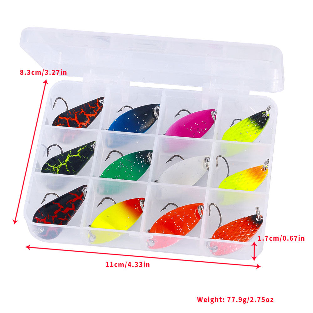 12Pcs/Set Spoons Lure Kit
