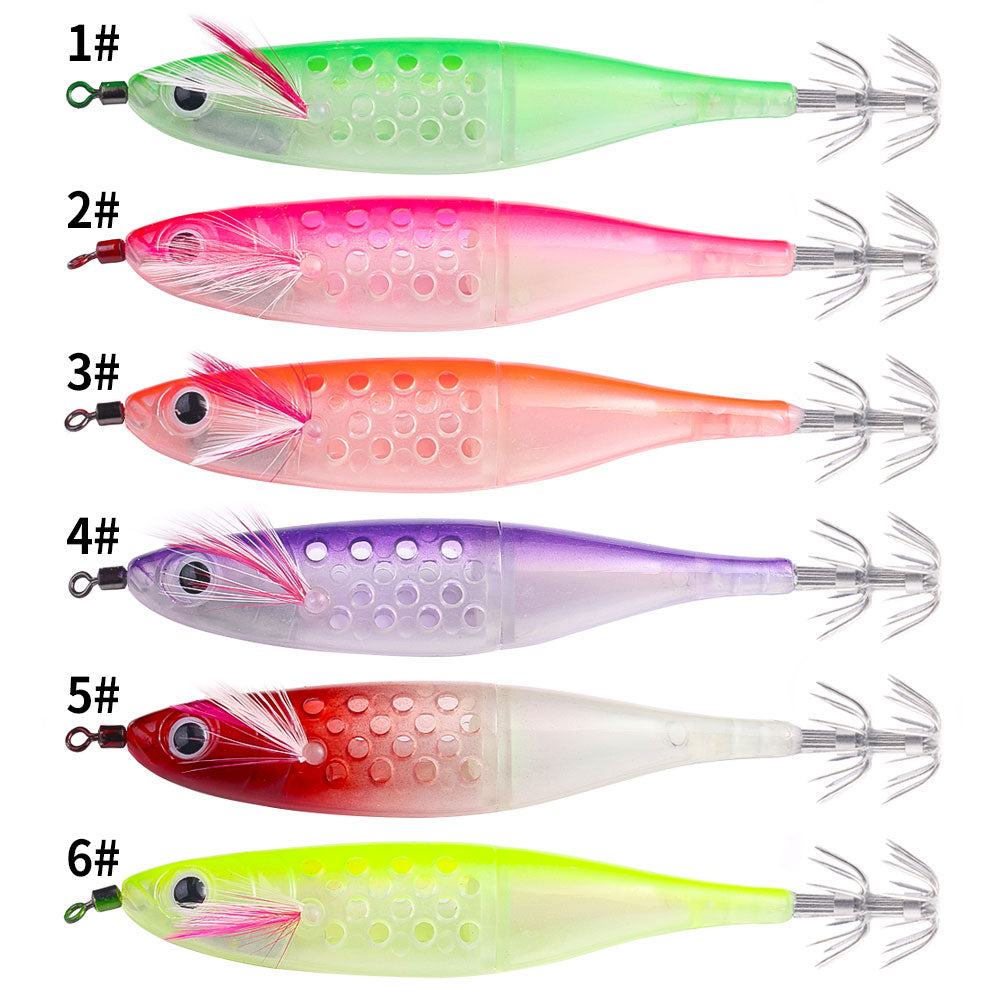 4.72inch 0.32oz Luminous Plastic Hollow Squid Jigs