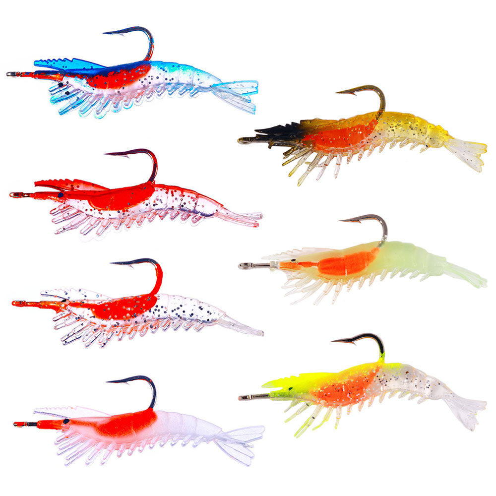 Rigged Jigs Soft Shrimp Lures 5pcs/bag