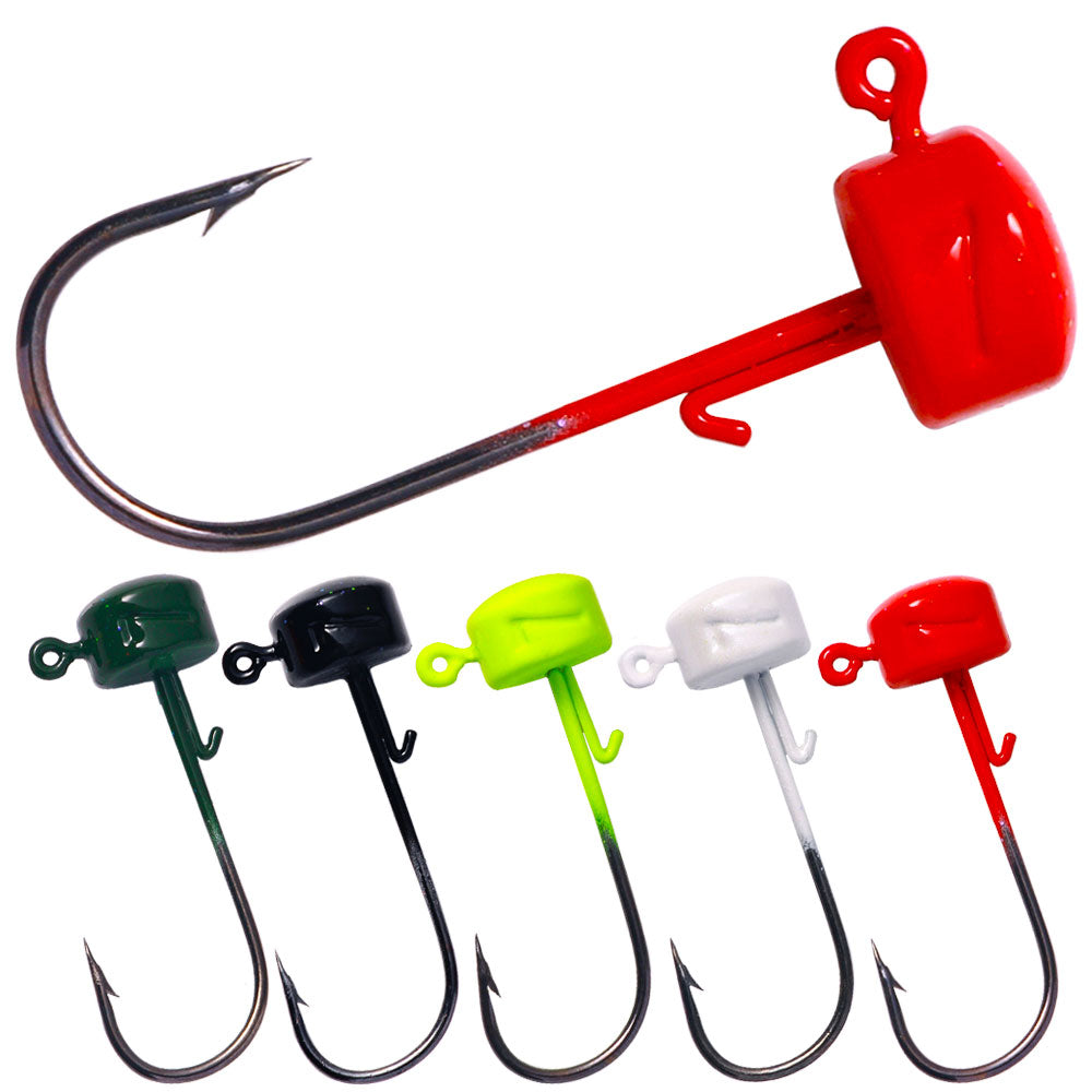 2.8G/3.5G/4.6G/7G Mushroom Head Jig Hook 5pcs/bag