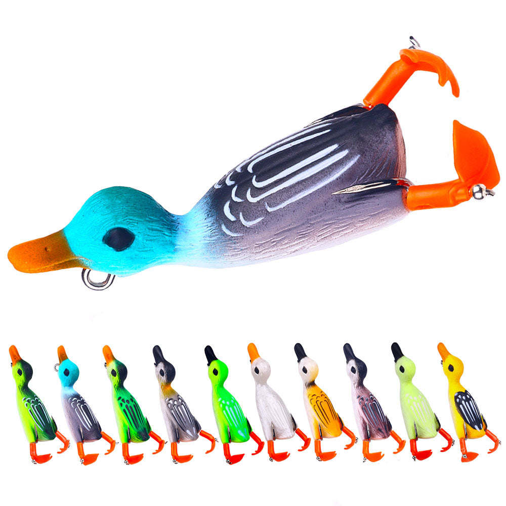 duck lure fishing soft lure propeller flipper duck 8cm 9.5g floating water rotating simulation bait fishing gear Realistic Soft Lure – Hengjia fishing gear