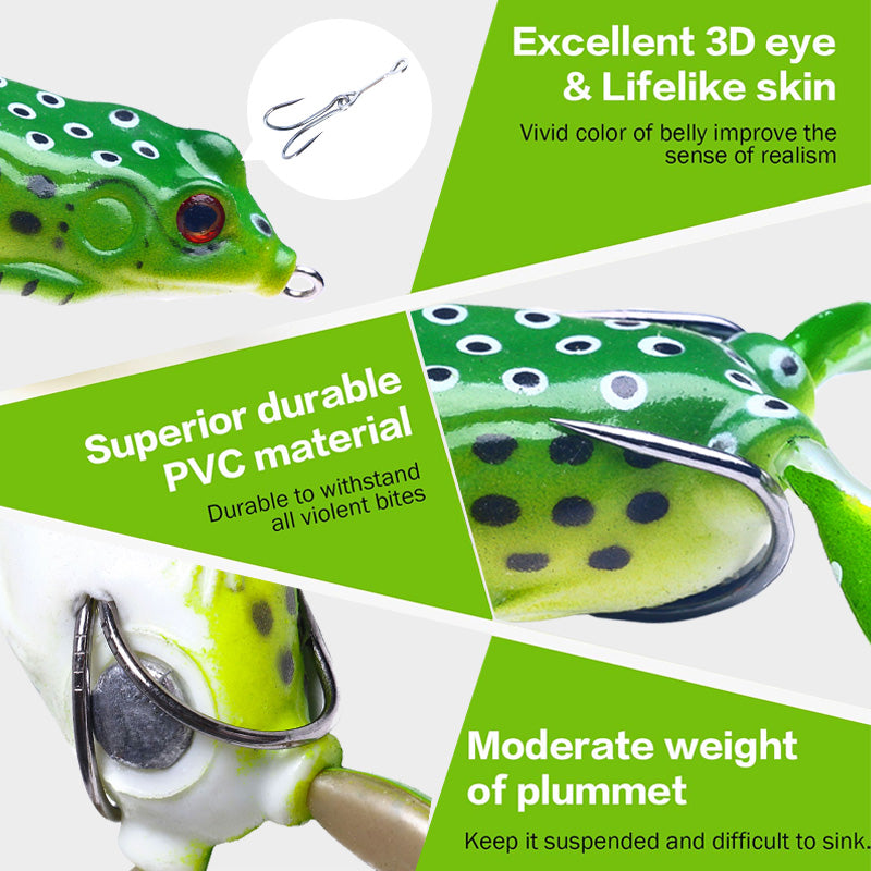 5.5CM 15.5G Topwater Frog Lure 5pcs/Set