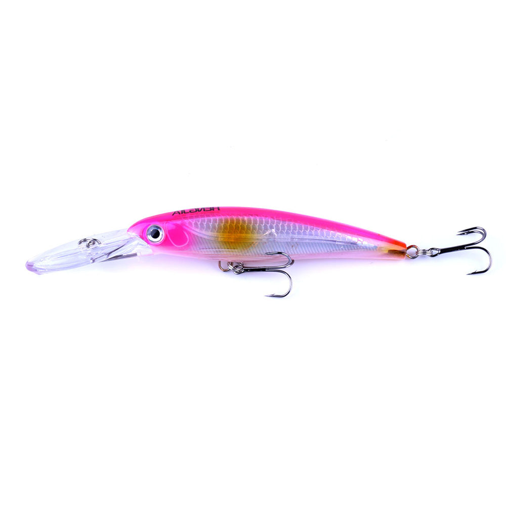 Diving-Minnow-Bait Hard-Lures-Plastic-Wobbler-Fishing-Tackle-HENGJIA