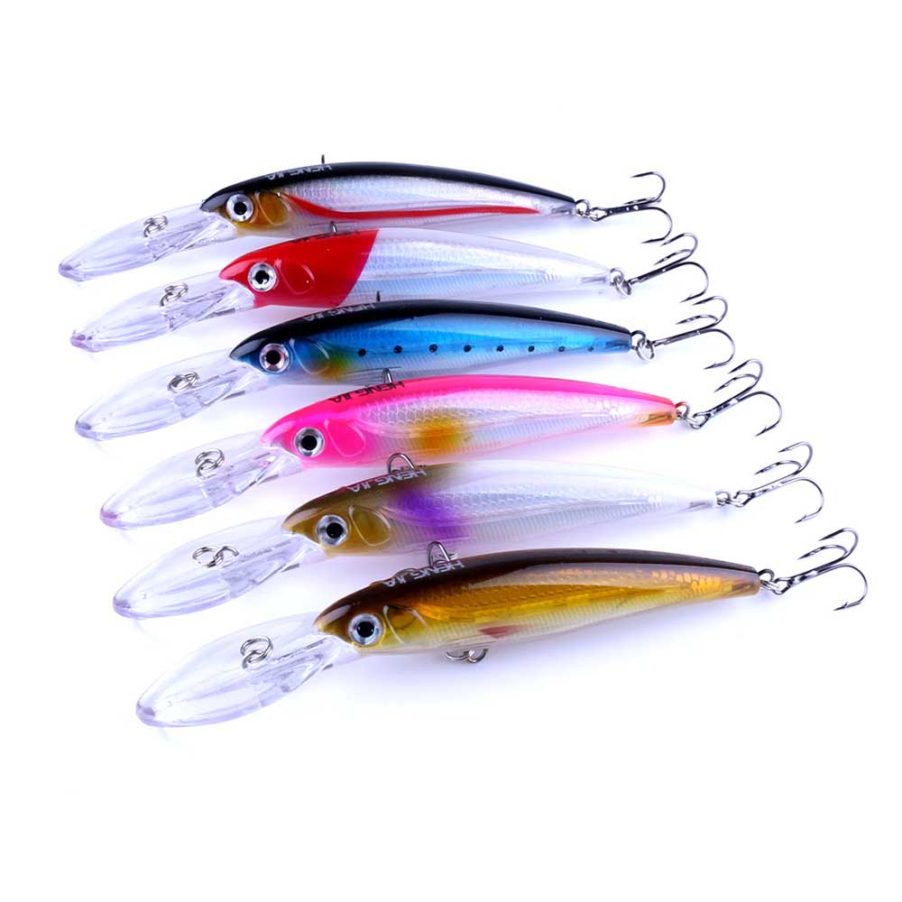 Diving-Minnow-Bait Hard-Lures-Plastic-Wobbler-Fishing-Tackle-HENGJIA