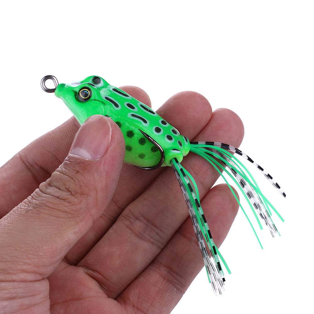 Renosky, 2 Super Micro Frog, Green, Soft Baits
