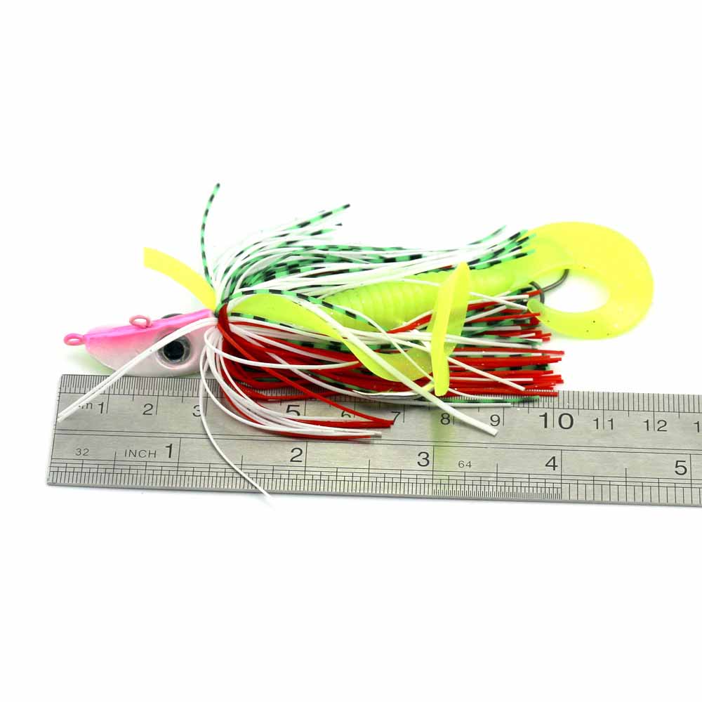 Lead-Head-Jig-Hooks-Spinnerbait-Soft-Grub-Lures-Random-Color-HENGJIA