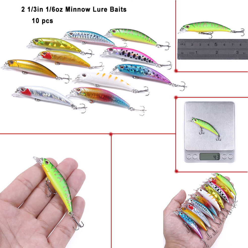 2 1/2in 1/5oz Sinking Minnow Lure Bait