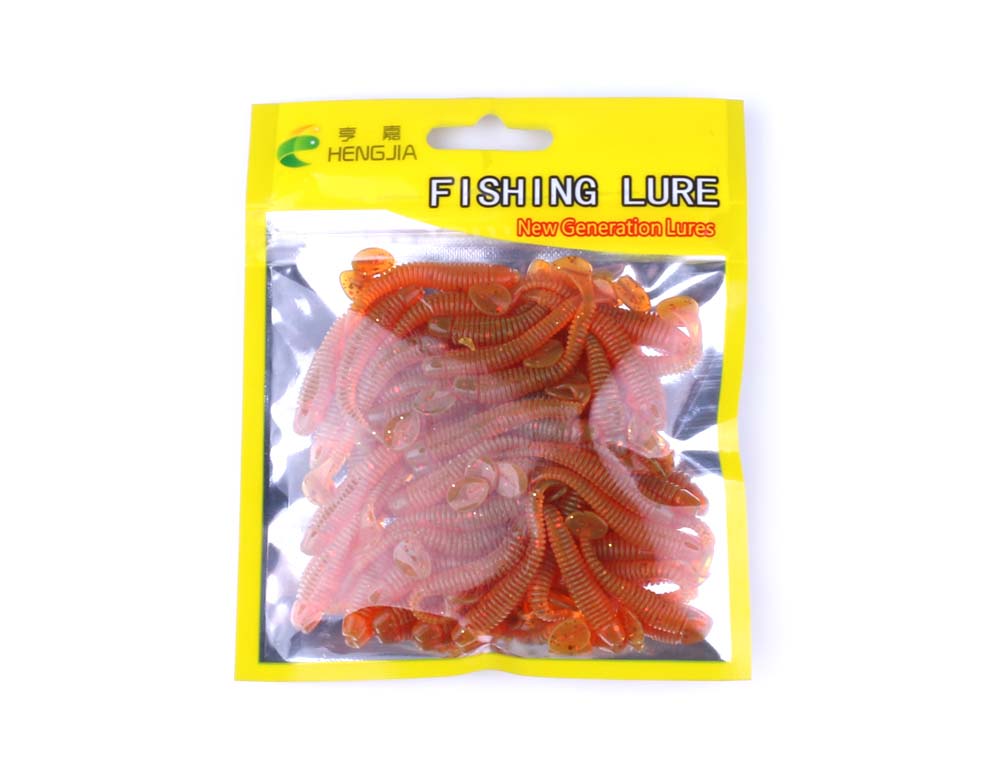 50pcs-Soft-Grubs-Bait-T-tailed-Earthworm-Maggots-Lures-HENGJIA